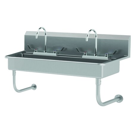 Advance Tabco Wall Mounted ADA Multi-Station Hand Wash Sink with Rear Deck 40"W x 23"D x 25-1/2"H (overall) FC-WMD-40-ADA-F